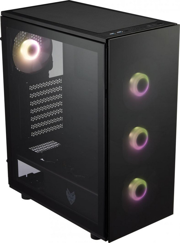 Kasë për kompjuter FSP / Fortron CMT340 Plus ARGB, e zezë / transparente