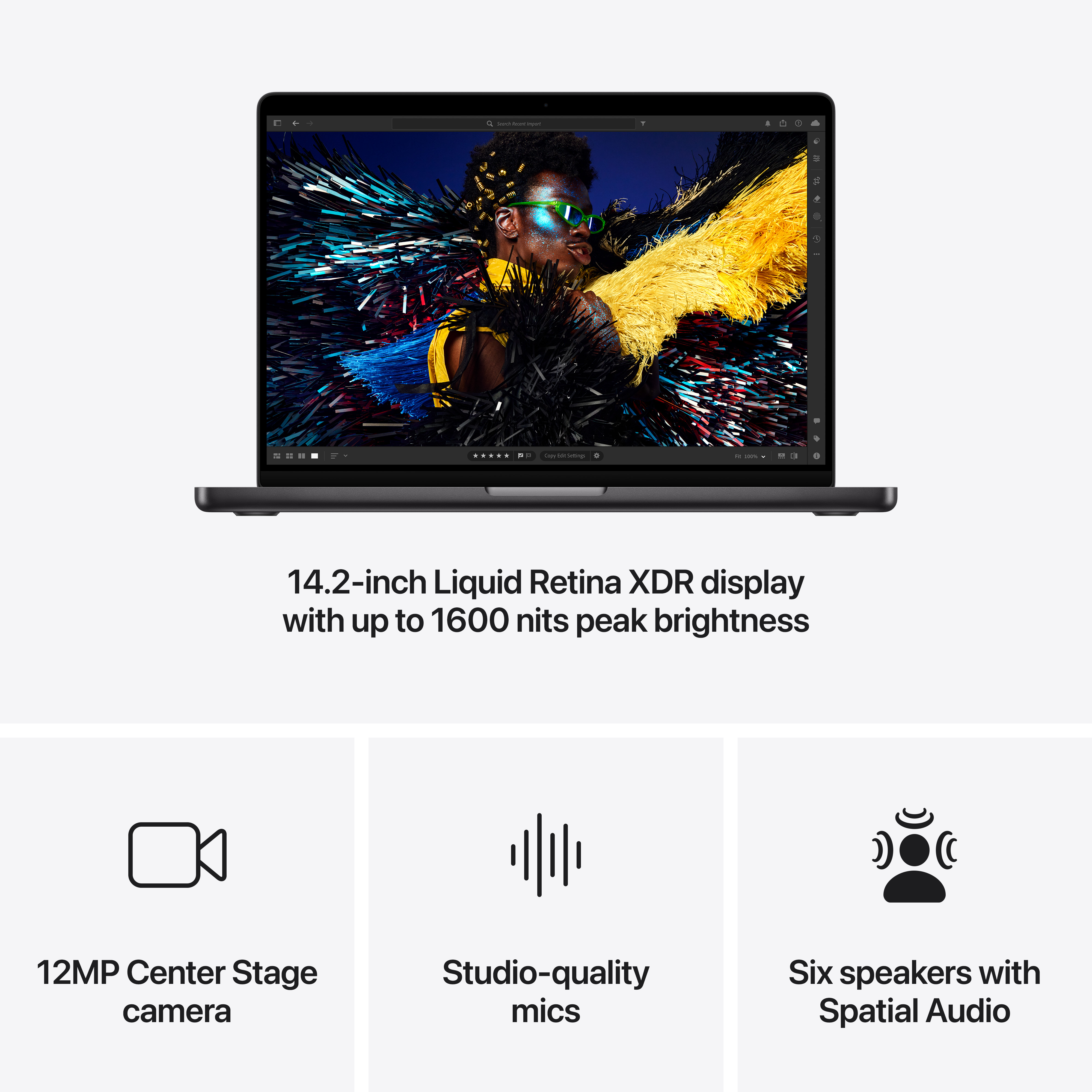 Apple MacBook Pro 14", M4 10‑core, 16GB, 1TB SSD, 10‑core GPU, Space Black