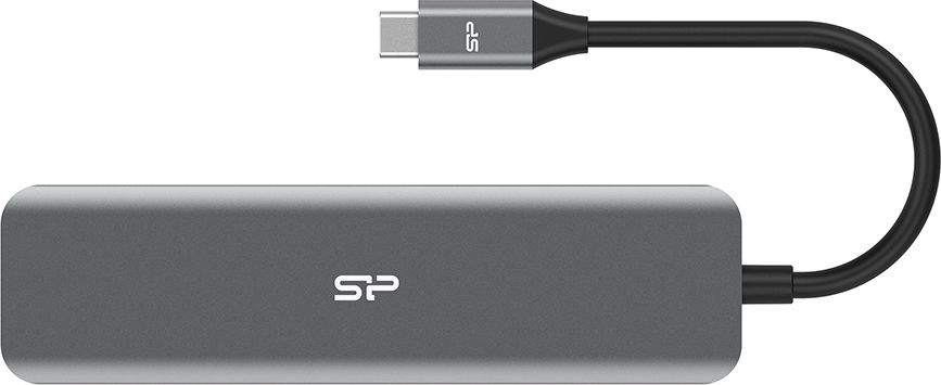 Stacion lidhës/Replikator USB-C Silicon Power SU20 (SPU3C07DOCSU200G), i hirtë
