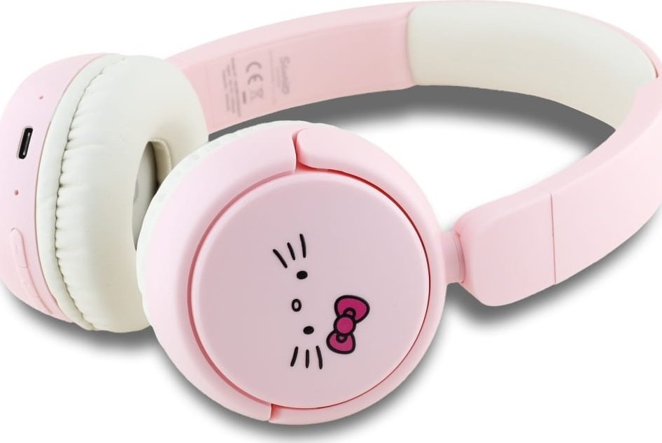 Kufje Bluetooth Hello Kitty HKOBHV6ROKFP, wireless, over ear, rozë