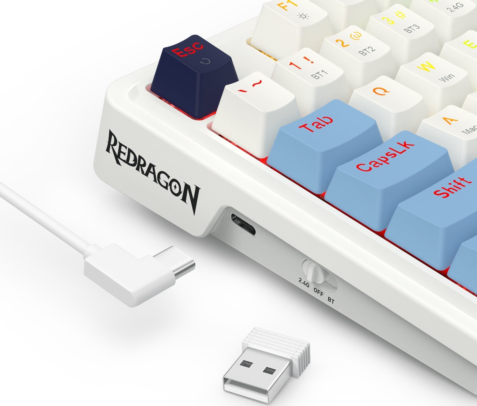 Tastierë gaming Redragon K728 Pro, mekanike 80% TKL, wireless 3 në 1, RGB