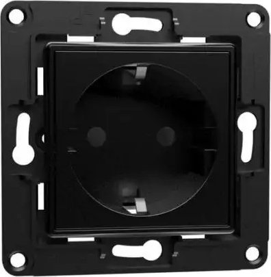 Prizë murale Shelly Wall Socket EU, montim në mur, e zezë
