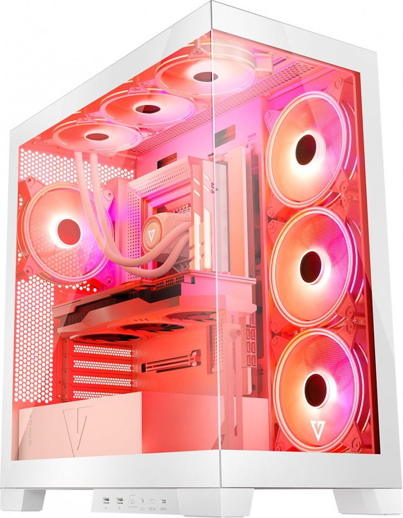 Kasë Modecom Volcano Space Apex ARGB, e bardhë, Midi Tower