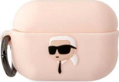 Mbulesë Karl Lagerfeld KLAP2RUNIKP për AirPods Pro 2, silikon, koleksioni Karl Head 3D, rozë