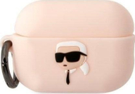 Mbulesë Karl Lagerfeld KLAP2RUNIKP për AirPods Pro 2, silikon, koleksioni Karl Head 3D, rozë