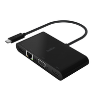 Përshtatës dhe karikues multimedial Belkin USB-C, i zi
