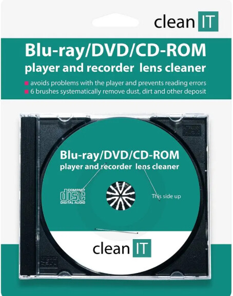 CD pastrues CLEAN IT për Blu-ray / DVD / CD-ROM players