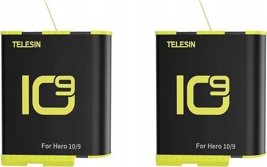 Karikues me kuti Telesin GP-BTR-905-GY-B për GoPro Hero 9 10 Black, 3 slote, 2 bateri 1750mAh, gri