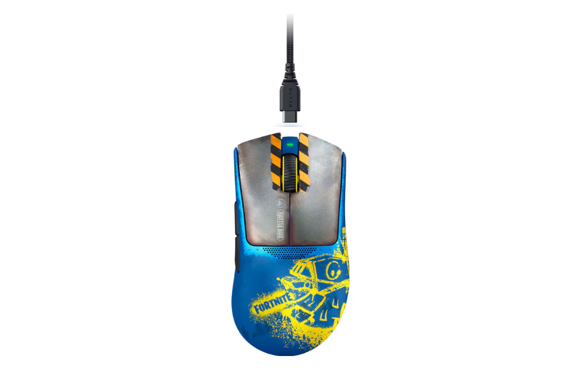Maus gaming Razer DeathAdder V3 Pro Fortnite Edition, pa kabllo RF, ergonomik për dorën e djathtë