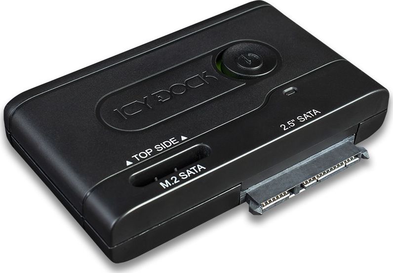 Kuti eksterne për disk Icydock EZ Adapter MB031U-1SMB, 2.5" SATA dhe M.2 SATA, USB-C 3.2 Gen 1, e zezë