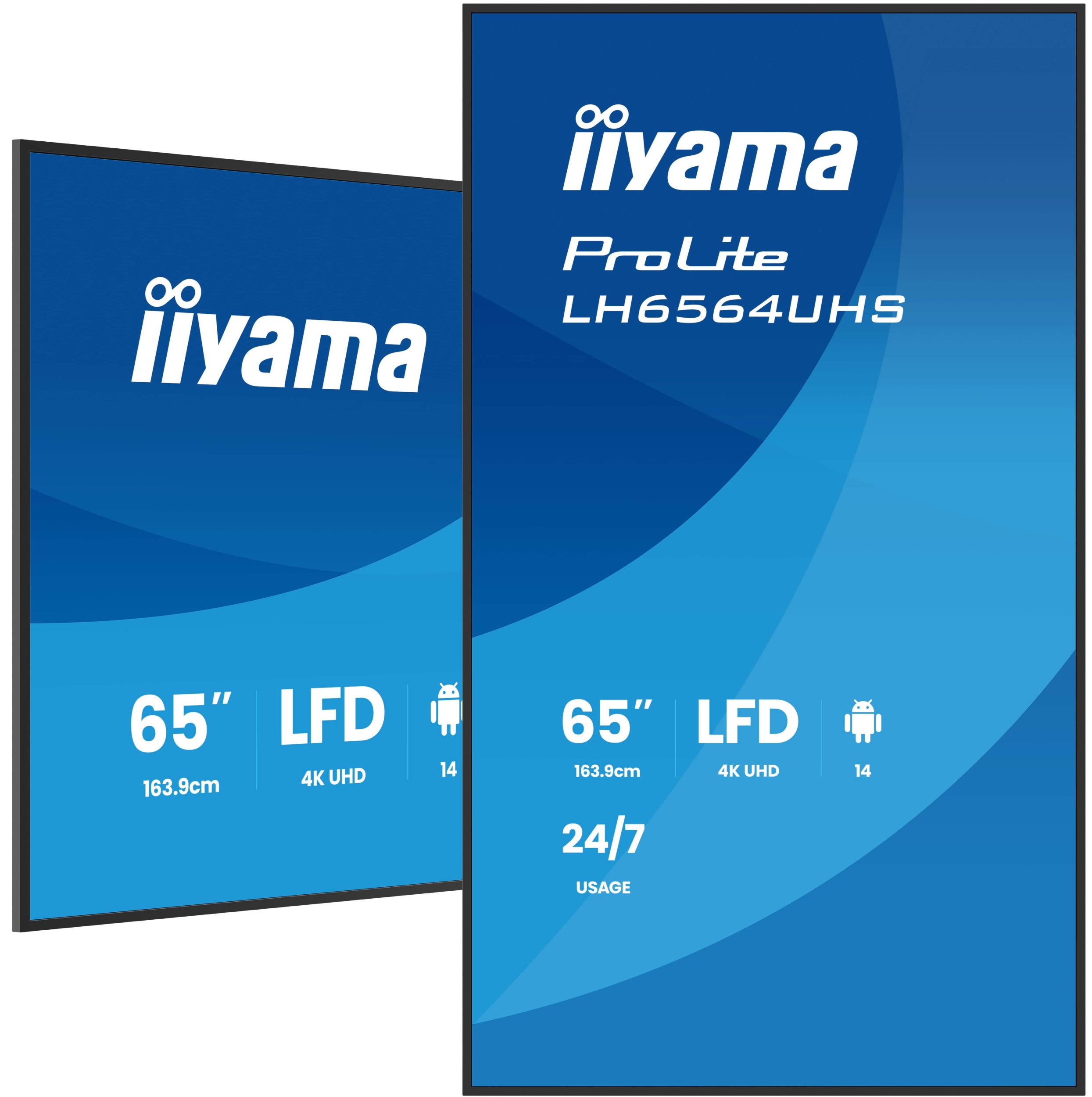 Ekran digital signage Iiyama LH6564UHS-B1AG, 65", 4K Ultra HD, i zi