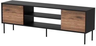 Kabinet TV Cama Meble CORTINA, 180x40x60 cm, MDF, e zezë Walnut