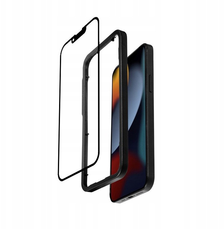 Xham mbrojtës Crong 3D Armour Glass, për iPhone 16e 14 13, kornizë instalimi, i zi
