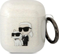 Kapak mbrojtës Karl Lagerfeld KLA2HNKCTGT për AirPods 1/2, transparent, me shkëlqim