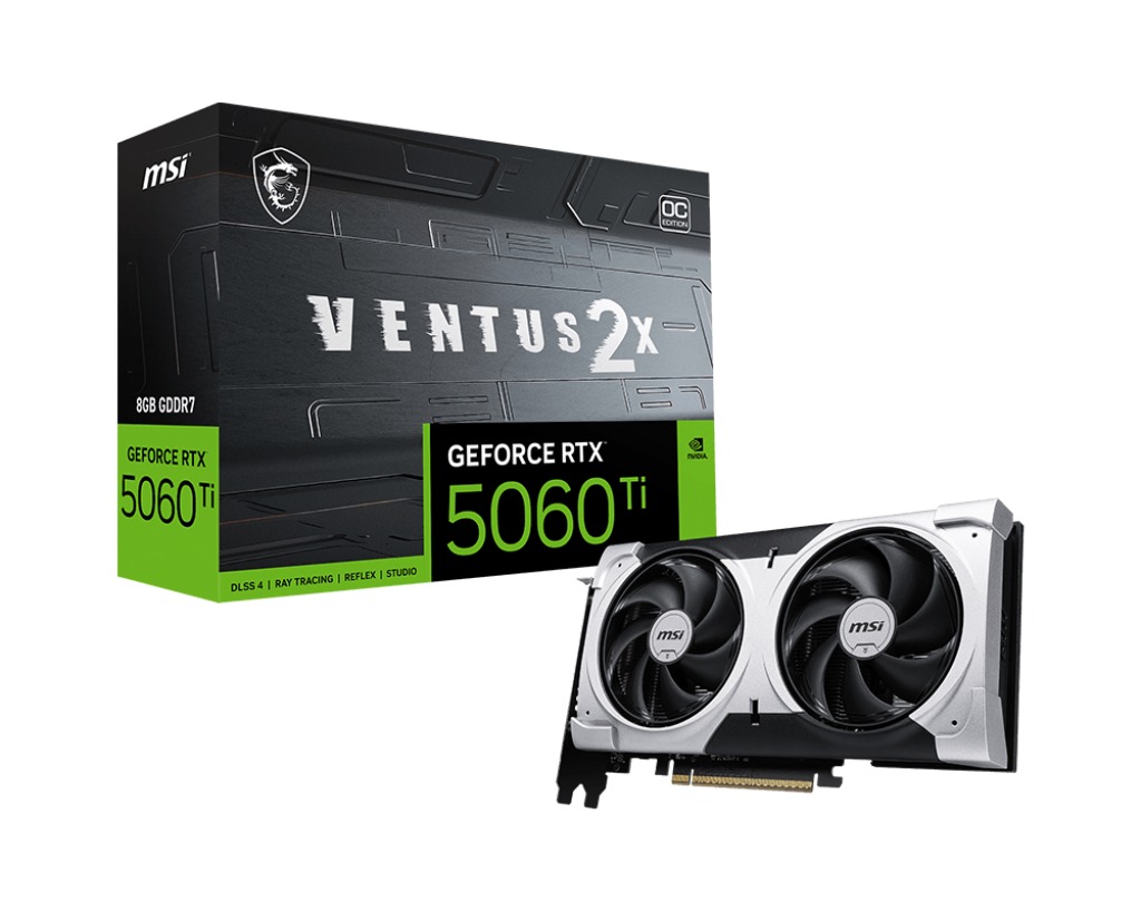 Kartë grafike MSI GeForce RTX 5060 Ti VENTUS 2X OC, 8GB GDDR7, PCIe 4.0