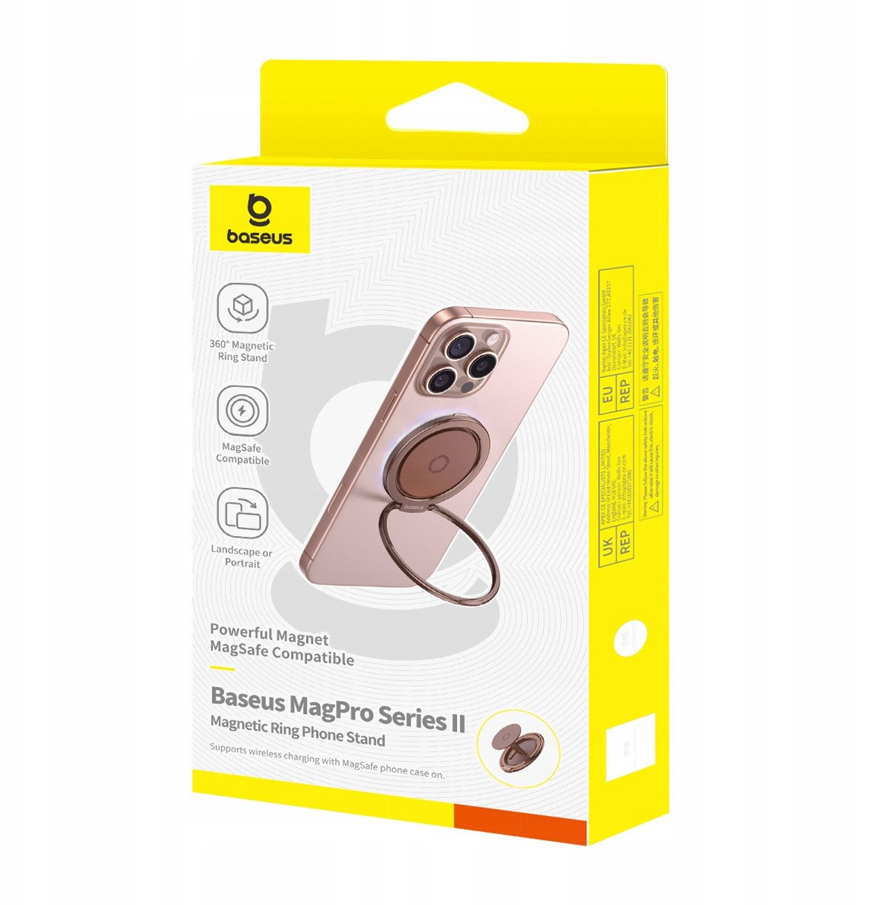 Mbajtëse magnetike Baseus Finger Ring Buckle, MagSafe, 360° rrotullim, për iPhone