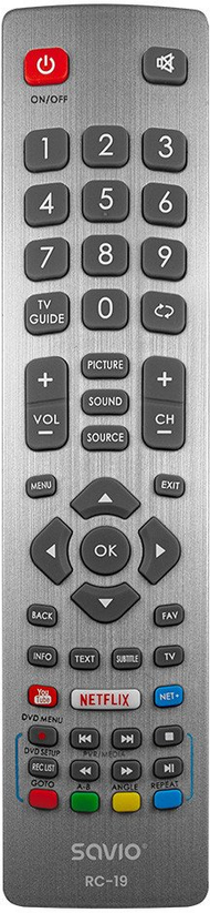 Telekomandë universale Savio RC-19, për TV Sharp, e zezë
