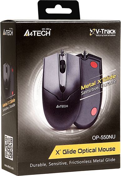 Maus A4Tech OP-550NU, me kabllo, USB, i zi