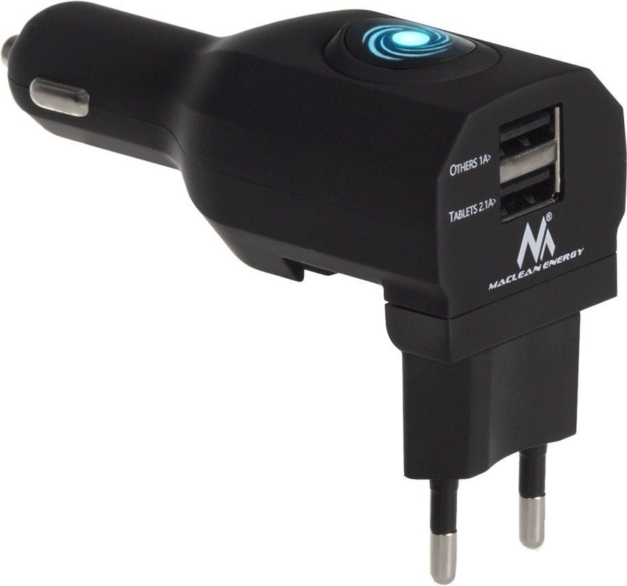 Karikues universal për makinë/shtëpi Macelan MCE127, 2.1A, 2xUSB, i zi