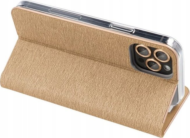 Mbulesë libri Vennus për Xiaomi Redmi Note 13 Pro 4G, lëkurë ekologjike, me magnet, ngjyrë gold