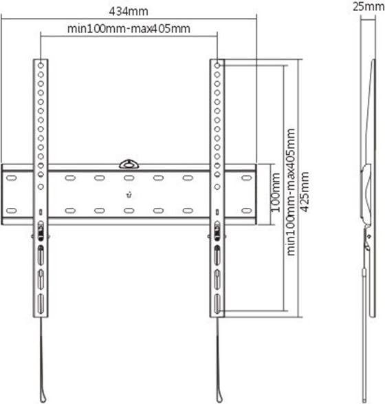 Mbajtëse muri për TV Gembird WM-55F-02, 32"-55", 40 kg, e zezë