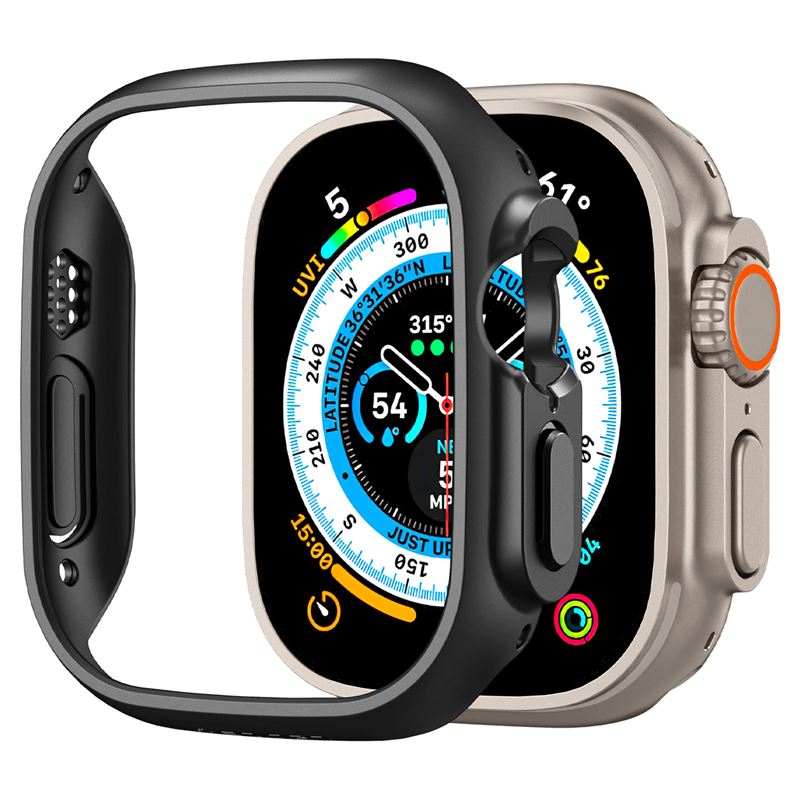 Mbrojtëse për orë Apple Watch Ultra 2/Ultra 49mm Spigen Thin Fit, e zezë
