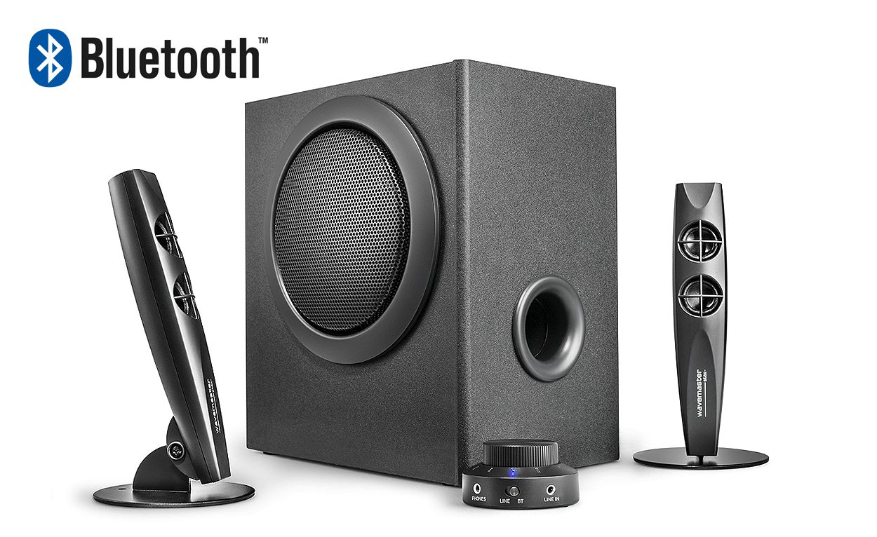 Altoparlantë kompjuteri Wavemaster Stax BT, sistem 2.1, Bluetooth, i zi