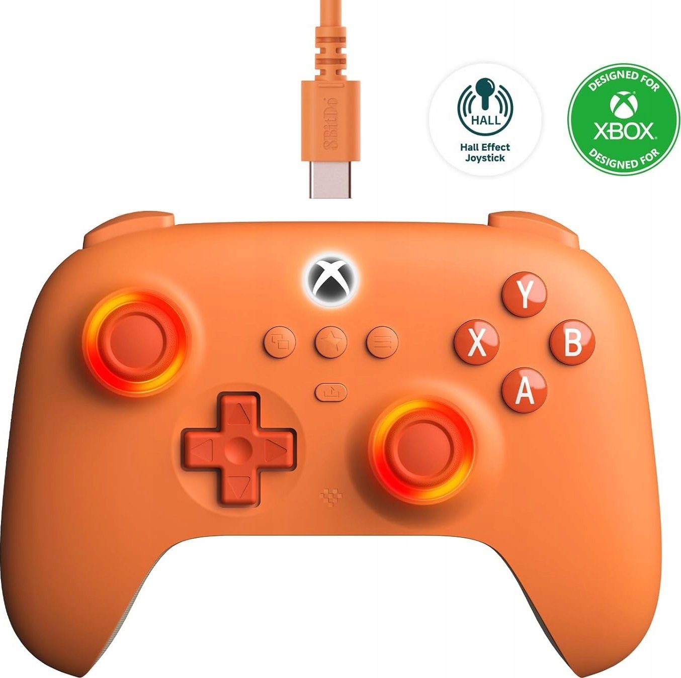 Gamepad 8BitDo Ultimate C për Xbox, me kabllo, RGB, i zi