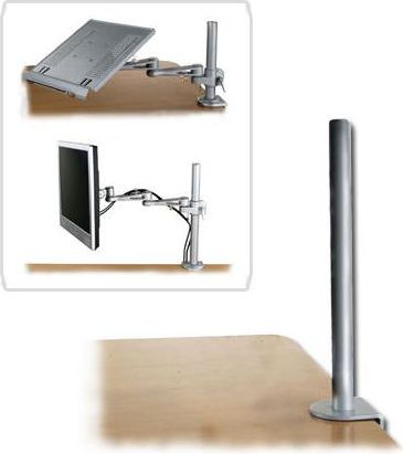 Mbajtëse tavoline Lindy Desk Mounting Bracket 40692, 450mm, tub 570mm, argjendtë
