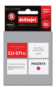 Ngjyrë për printer Activejet ACC-571MNX (zëvendësim për Canon CLI-571M XL), 12 ml, vjollcë