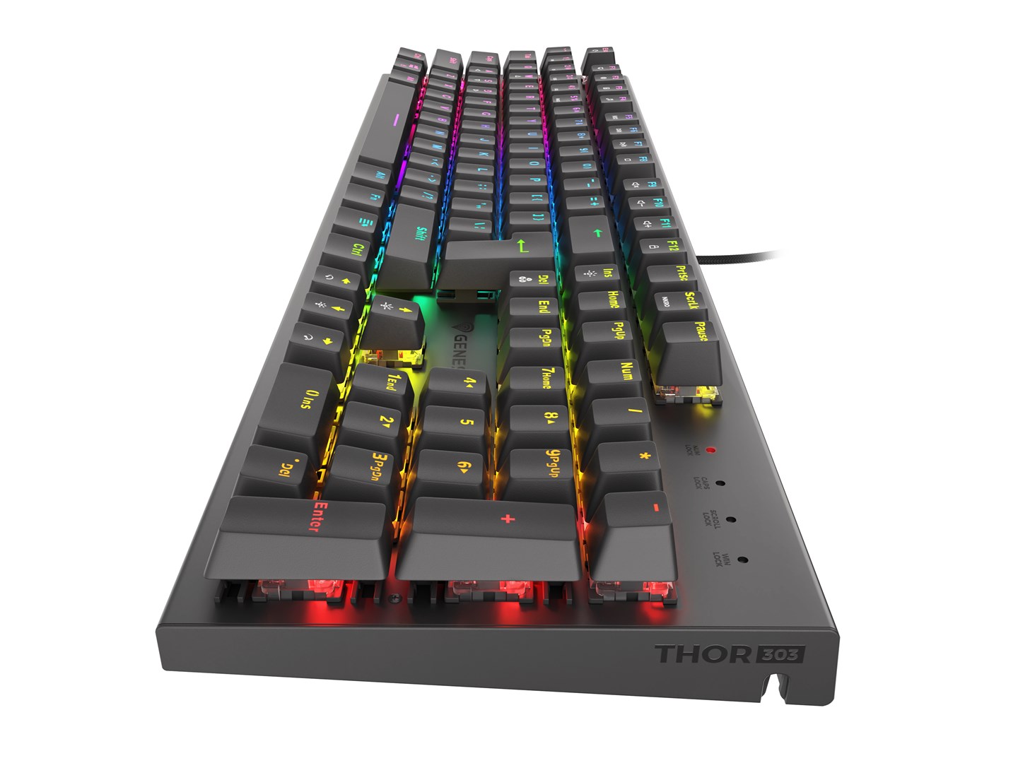 Tastierë lojërash Genesis THOR 303, Outemu Red, RGB LED, US, e zezë