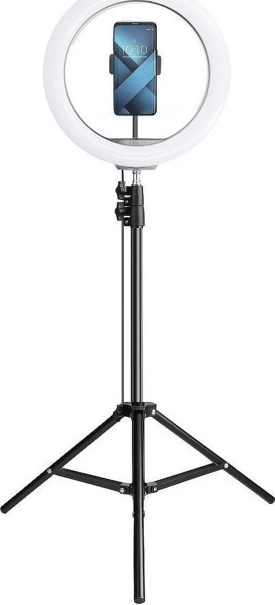 Unazë drite LED me tripod, 12", RGB, me mbajtëse telefoni