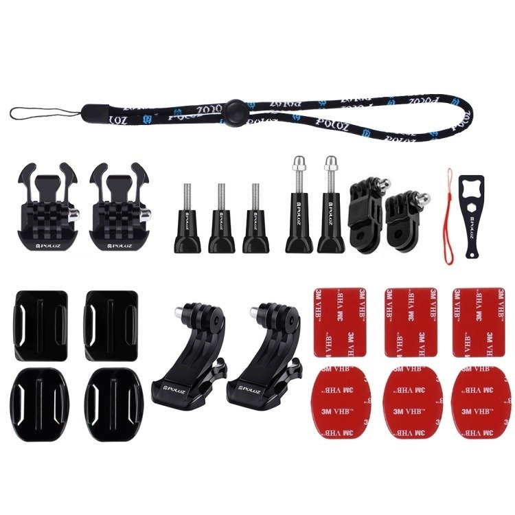 Set aksesorësh Puluz 43 në 1, për DJI Osmo Pocket dhe GoPro, me kuti transporti, i zi