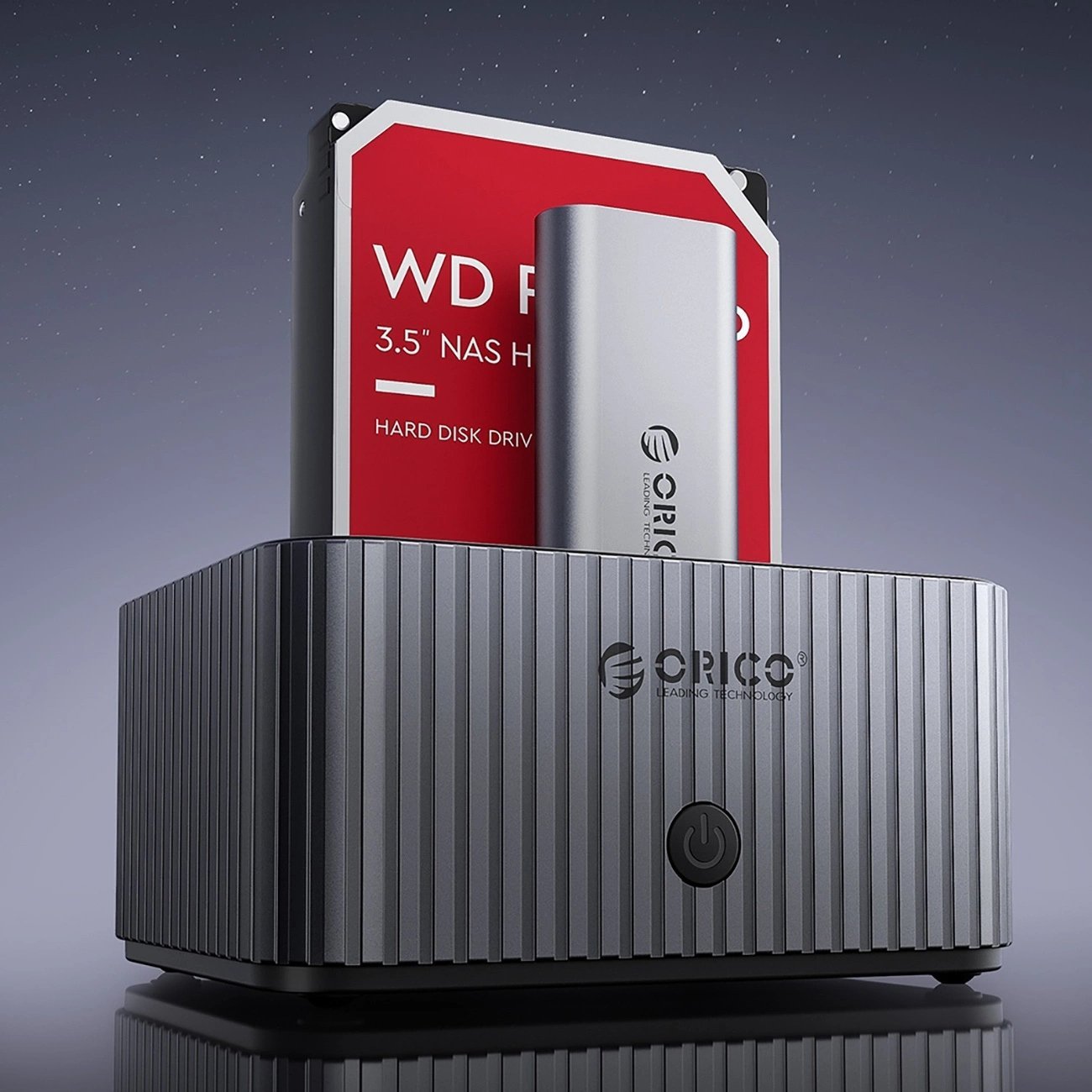 Doking stacion Orico IT28E C, për 2 disqe, USB 3.2 Gen2, alumini, gri