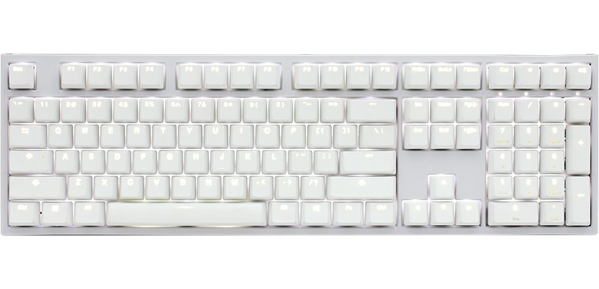 Tastierë lojërash Ducky One 2 White Edition, Cherry MX Black, LED, e bardhë