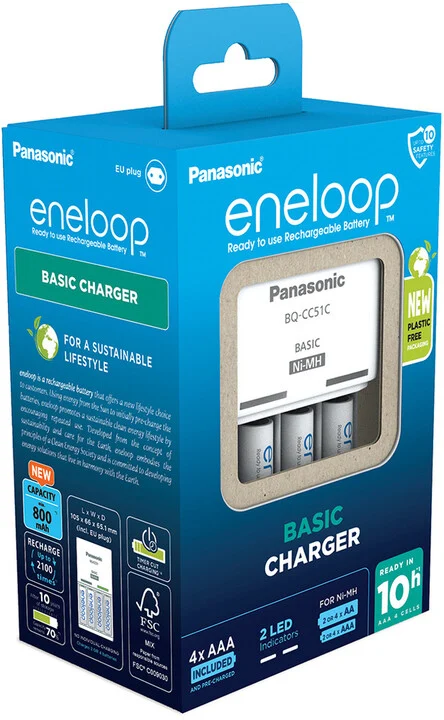 Karikues i baterive PANASONIC KJ51MCC04E + 4x bateri AAA ENELOOP