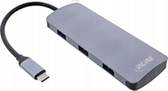 USB концентратор ИнЛајн USB 3.2 Gen 2, 4x USB C, 3x USB A, PD 100W, сив