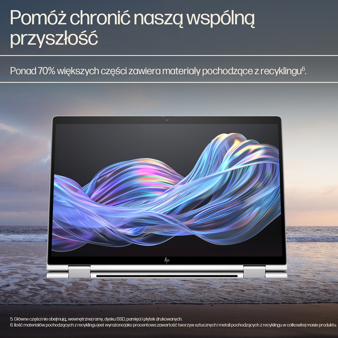 Laptop 2‑во‑1 HP EliteBook X G1i Flip, 14\" WUXGA Touch, Intel Core Ultra 5, 32GB RAM, сребрен