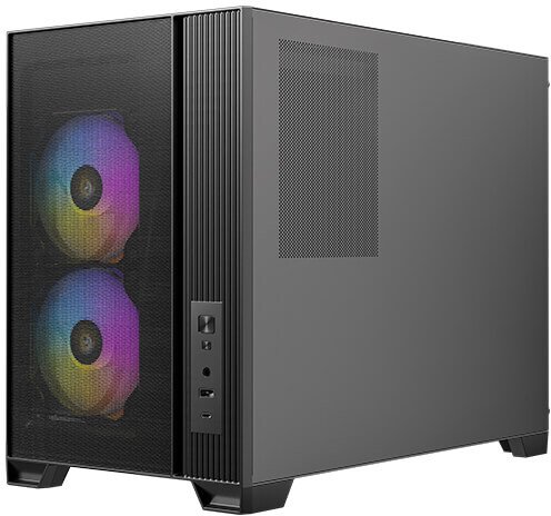 Kutia PC Antec Flux M Mini Tower, xham i temperuar, për gaming, e zezë