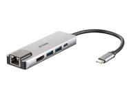 D-Link DUB-M520 5-in-1 USB-C Hub, HDMI 4K, Gigabit Ethernet, 2x USB 3.0, USB-C PD 60W