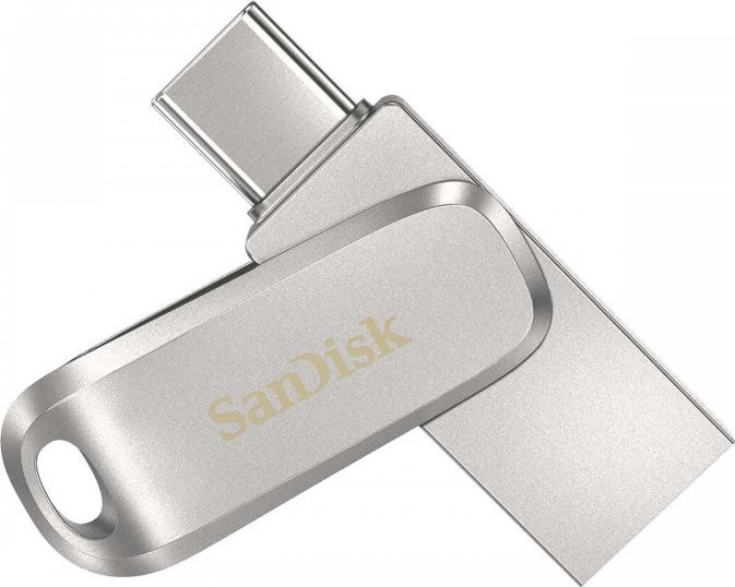 USB SanDisk Ultra Dual Drive Luxe, 128GB, USB Type C и USB Type A, нерѓосувачки челик