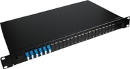 Panel fibër optike Lanview, 19", 1U, 6 porta LC, i zi