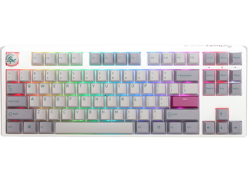Тастатура за гејминг Ducky One 3 Mist Grey TKL, Cherry MX Ergo-Clear, RGB ЛЕД, сива