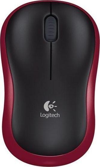 Maus Logitech M185, wireless, USB, i zi dhe i kuq