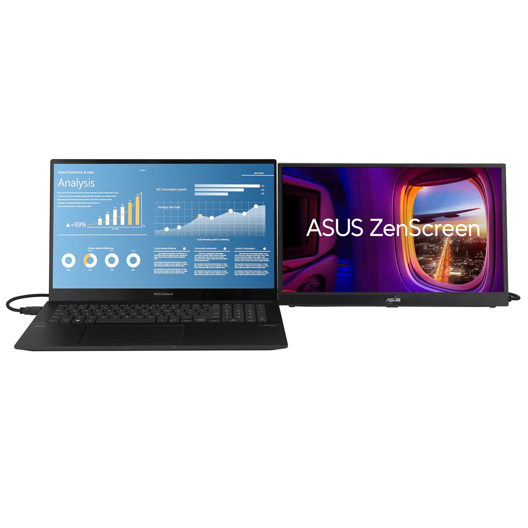 Monitor portativ ASUS ZenScreen MB17AHG, 17.3", Full HD, 144Hz, i zi
