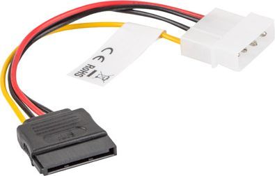 Кабел LANBERG Molex 4-пин SATA 15-пин 15 cm (CA-HDSA-10CU-0015)