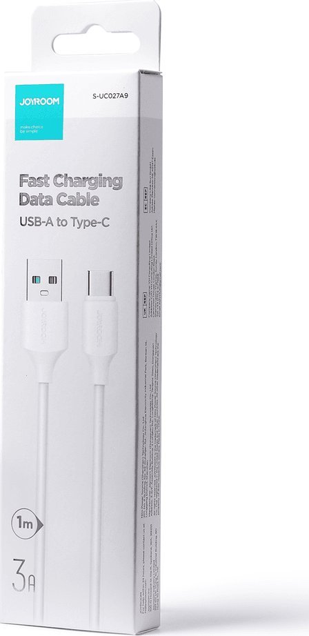 Kabllo USB Joyroom S-UC027A9, USB-A në USB-C, 1 m, e bardhë