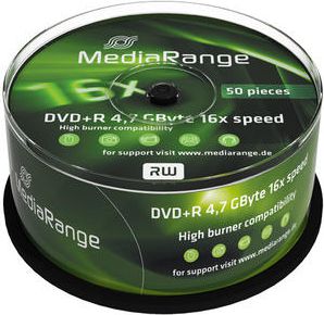 Disqe DVD-R MediaRange, 4.7 GB, 16x, 50 copë