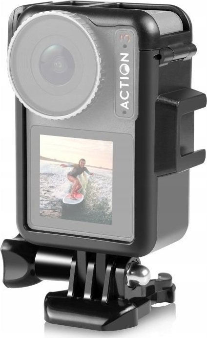 Рамка за монтирање Puluz PU883B за DJI Osmo Action 3 4, ABS, со cold shoe ISO, црна