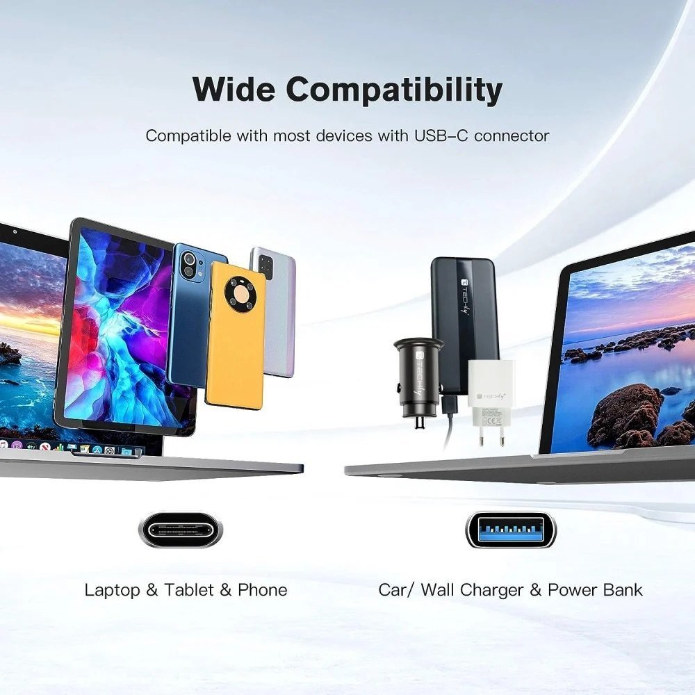 Kabllo Techly USB-C në USB-A, 12cm, 10 Gbit/s, e zezë